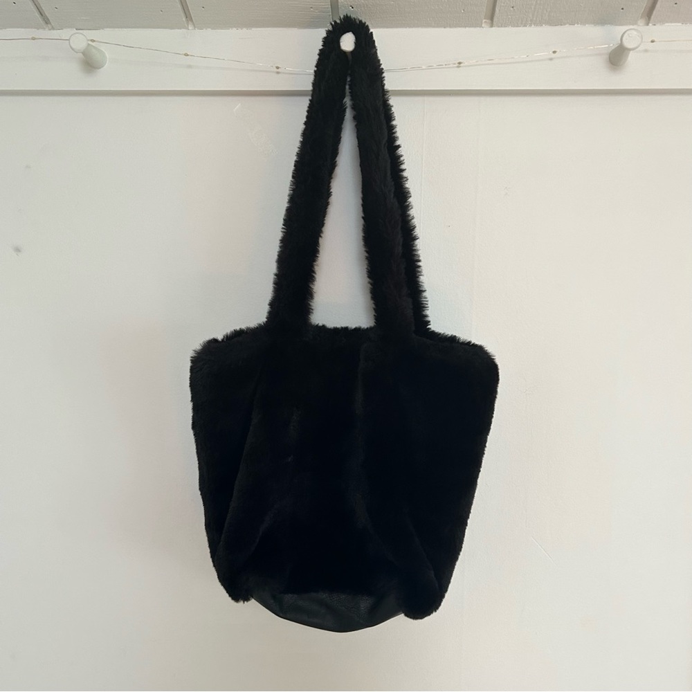 Brandy Melville black fuzzy bag